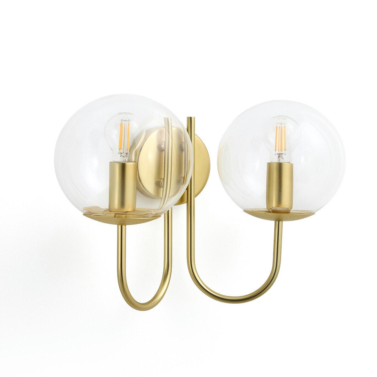 Applique double laiton et verre, Moricio