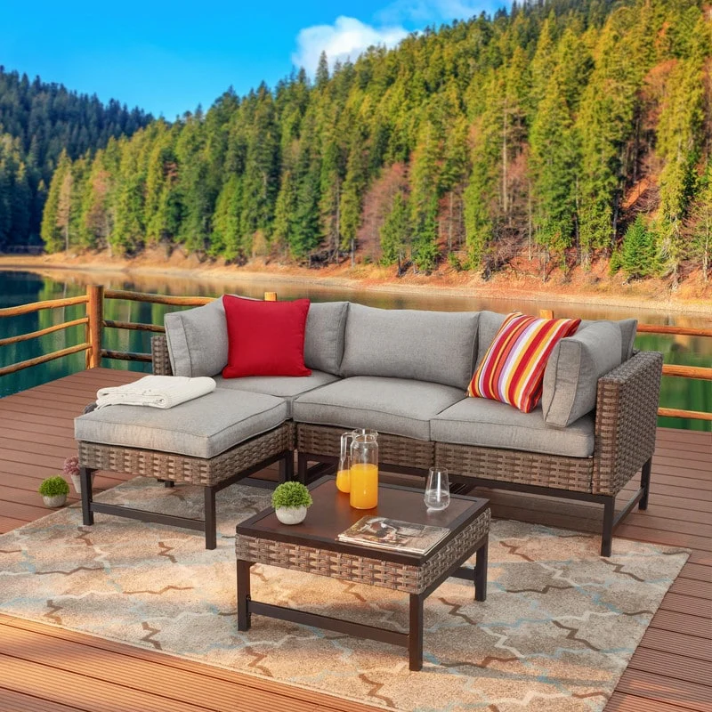 Patio Festival Right-Angle 5-Piece Outdoor Conversation Set