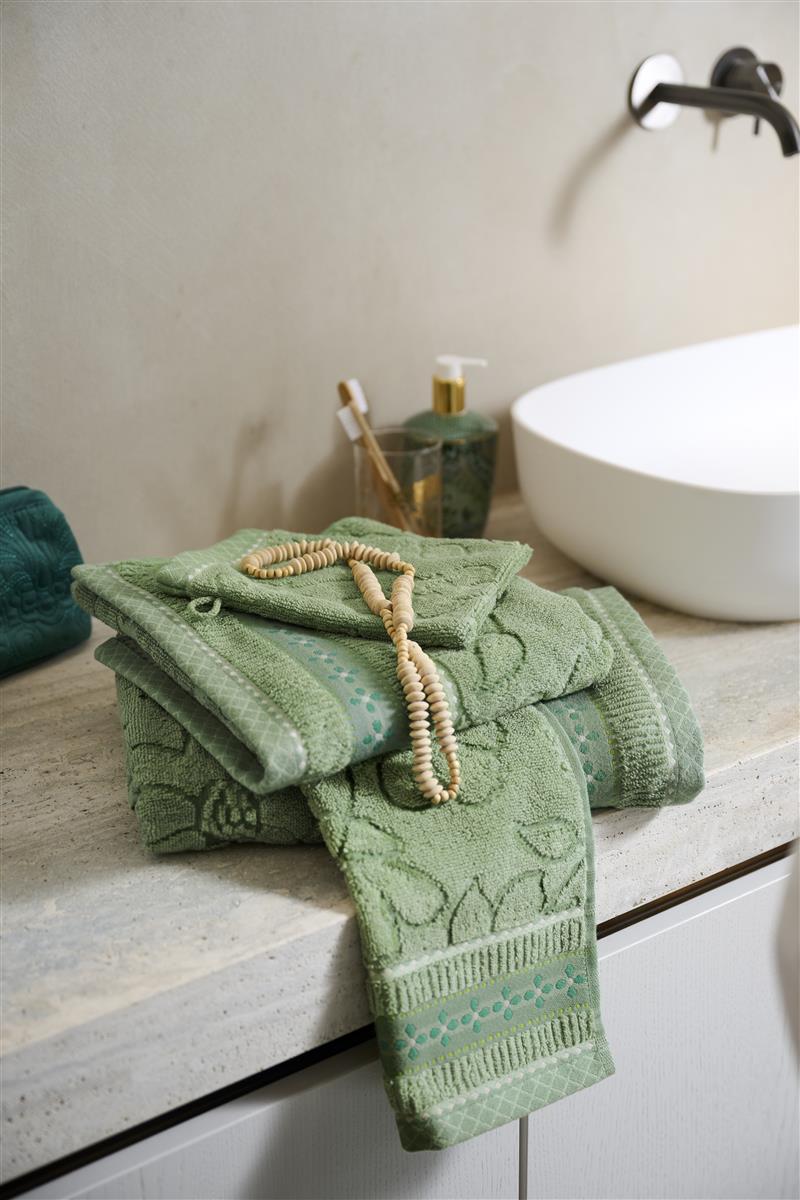 Pip Studio Jasmin Jacquard Gastendoek - set van 3 - 30x50 cm - Groen