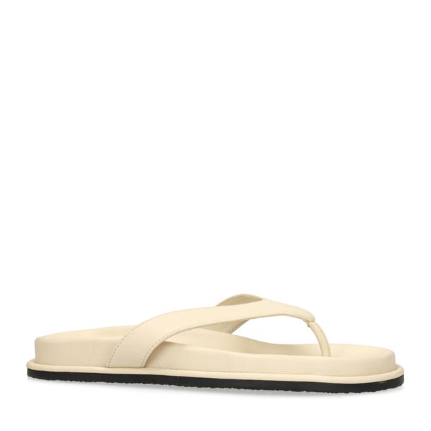 Off white leren slippers