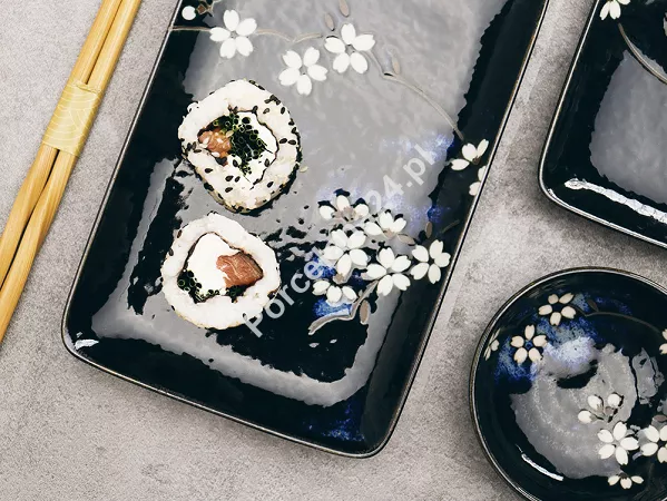 Zestaw do sushi dla 2 osób (4 el.) z pałeczkami Tokyo Design Studio - Sakura Cobalt Blue 33821