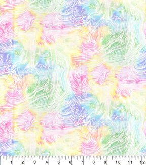 Multicolor Pastel Oil Slick Cotton Fabric Keepsake Calico