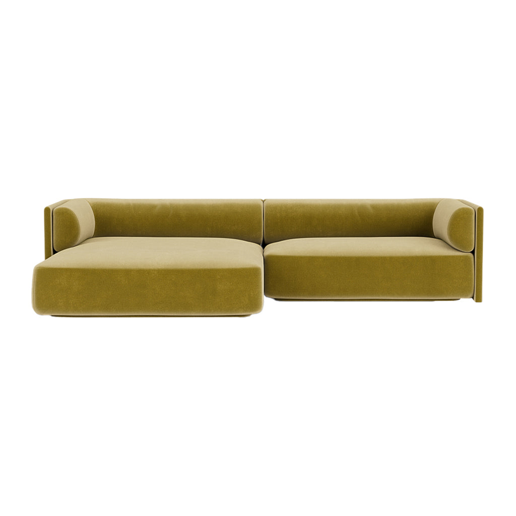 FÉST Bolster Hoekbank met Chaise Longue - Royal / Pistache