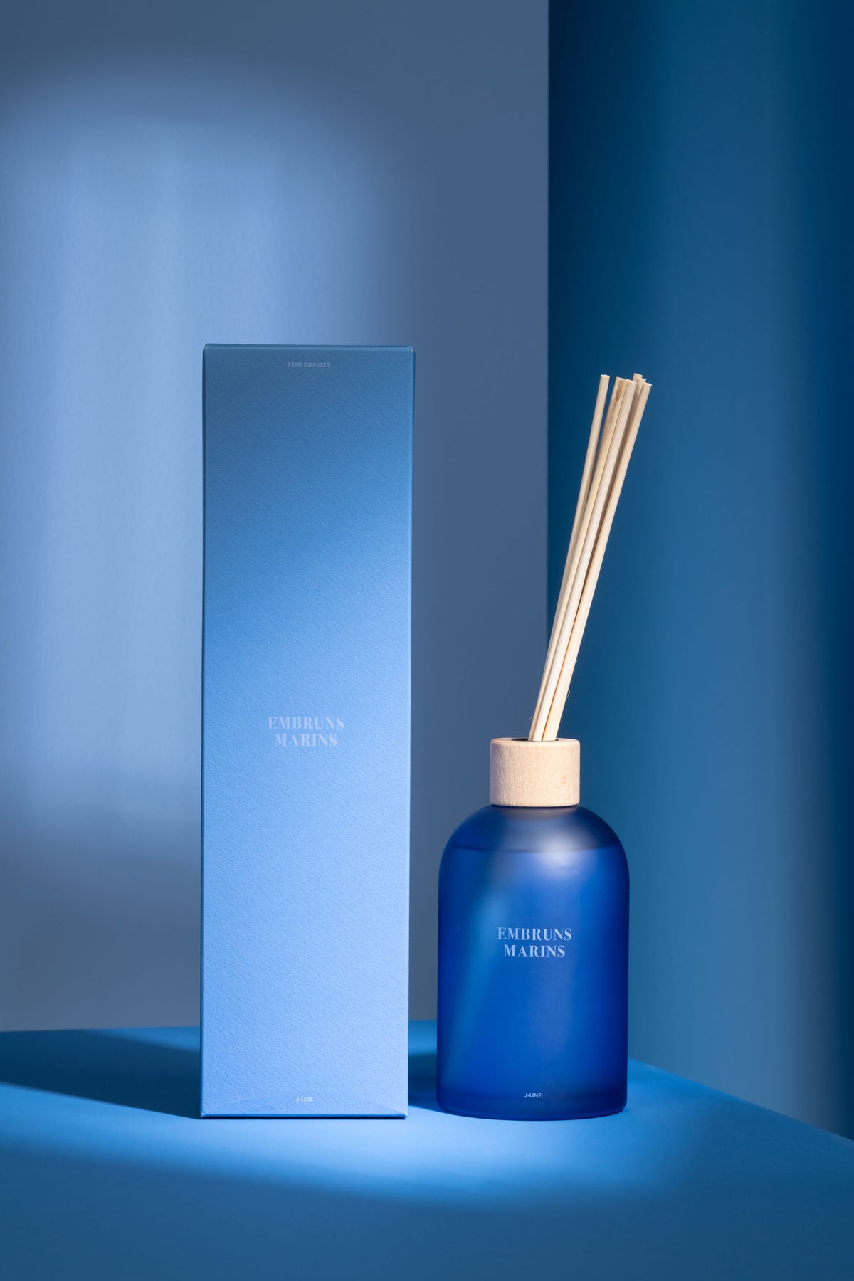 J-Line geurstokjes Accords Essentiels - Embruns Marins - blauw - 550 ml
