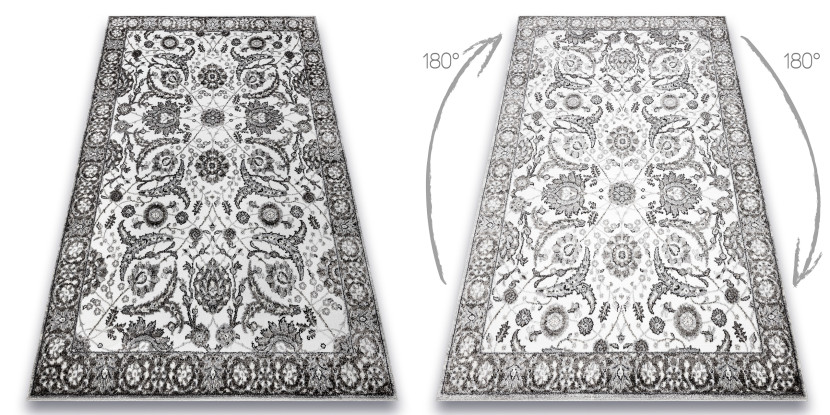 Dywan MATEO 8037/644 Klasyczny ramka, kwiaty - strukturalny 80x150 cm