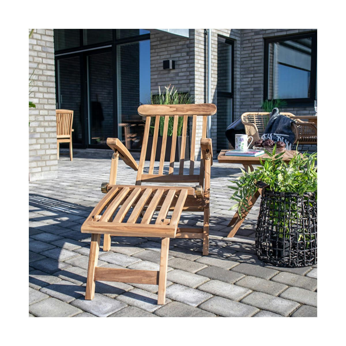 ARI - Chaise longue ajustable en bois massif