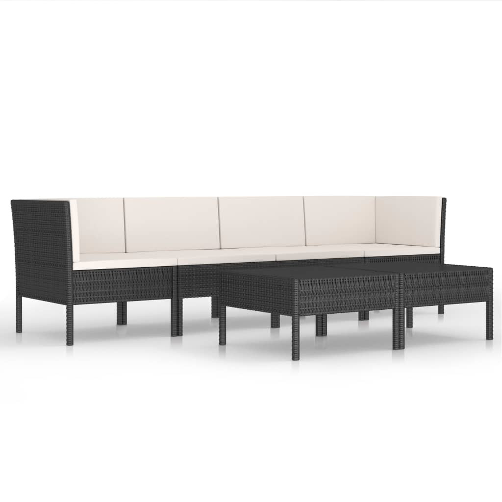 Zestaw mebli ogrodowych Czarny Technorattan 2x hjørne   2x sofa