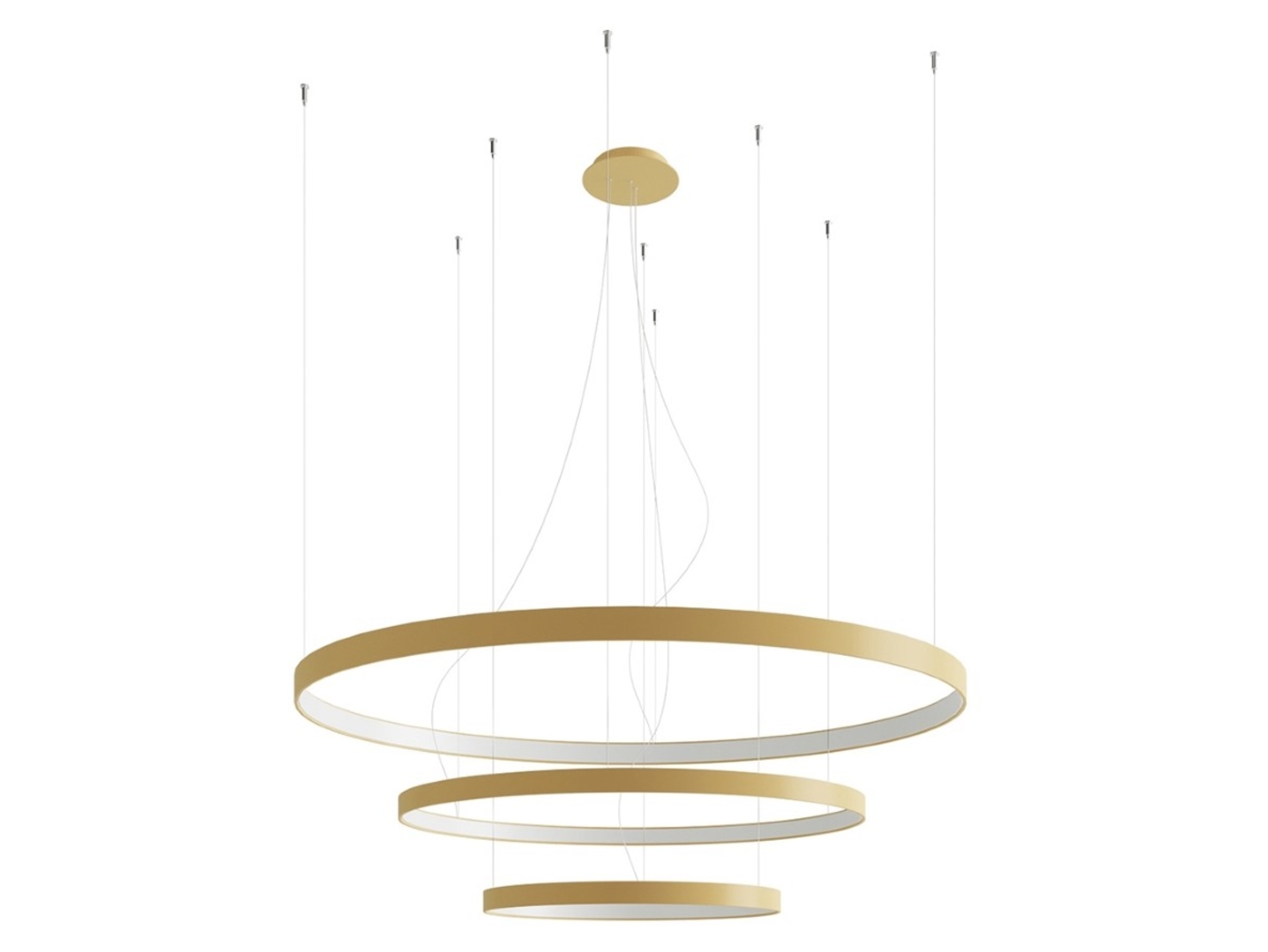 Lampa wisząca Rio 3-punktowaaluminiowa złoto-biała