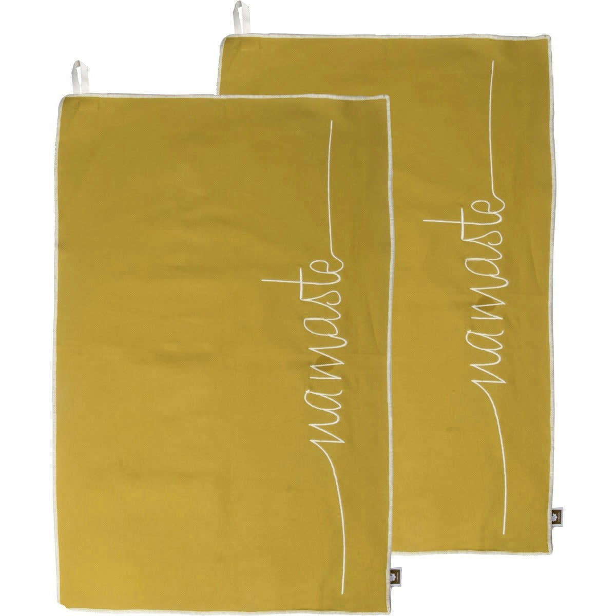 NAMASTE - Torchons (x2) coton  50x75 jaune zeste