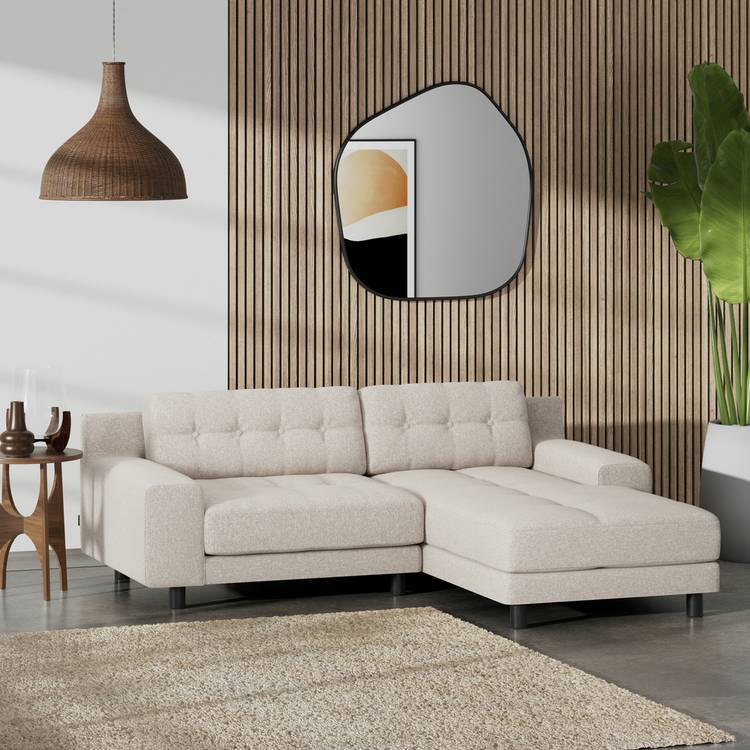 Habitat Hendricks Right Hand Corner Sofa - Natural-Black Leg