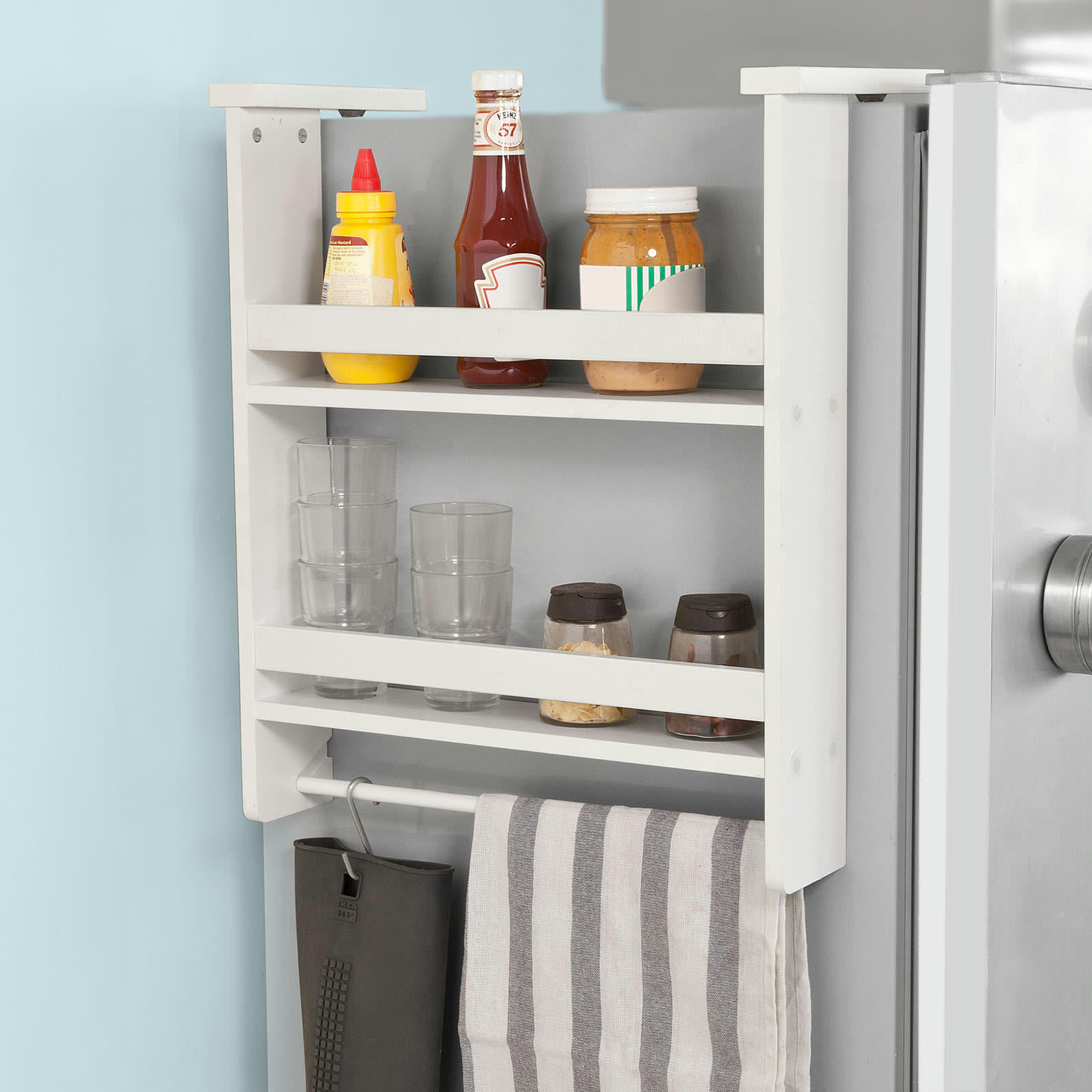 - Étagère à suspendre effet bois blanc