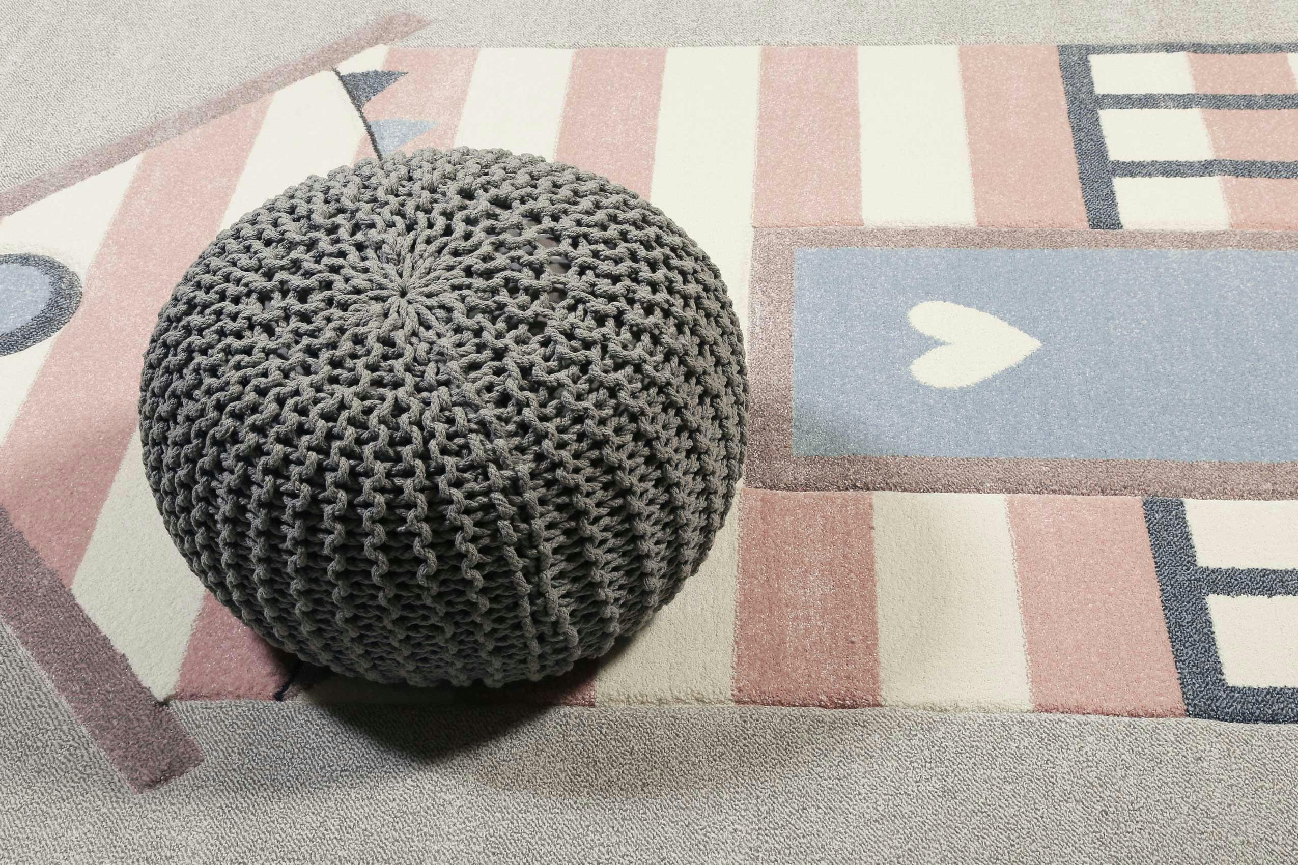 SEA CASTLE - Tapis motif cabine de plage pastel 120x170