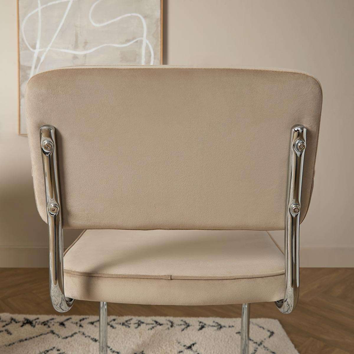 Marcel Chrome Dining Chair - Set of Two - Mushroom