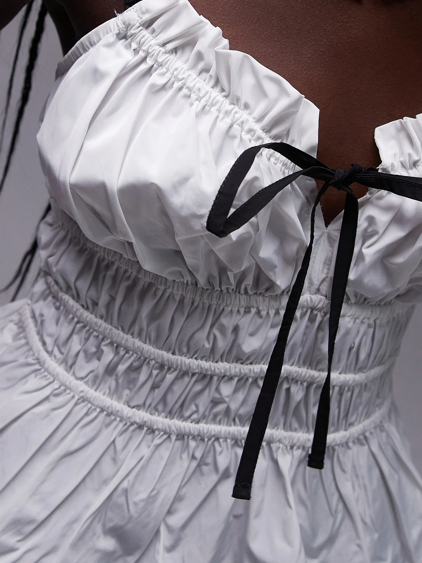 Femme Shirred ContrastTie Cami