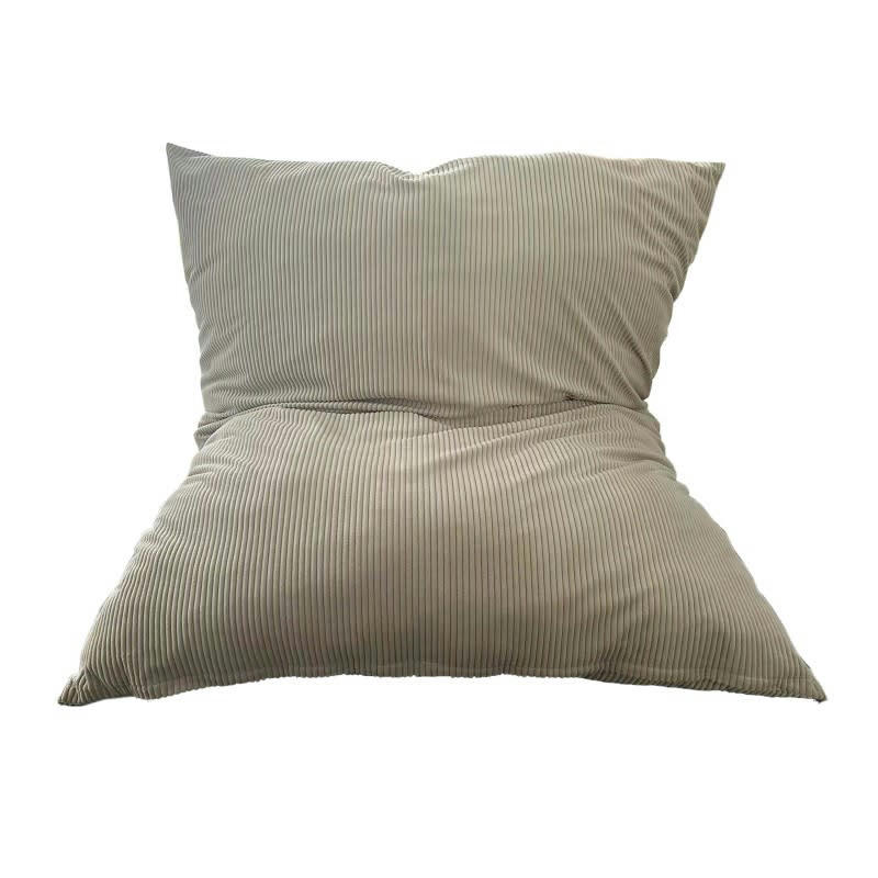 - Pouf Velours Côtelé Beige 180 x 140 cm