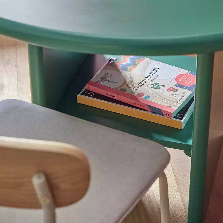 Habitat Geller Green Dining Table and 4 Natural Chairs