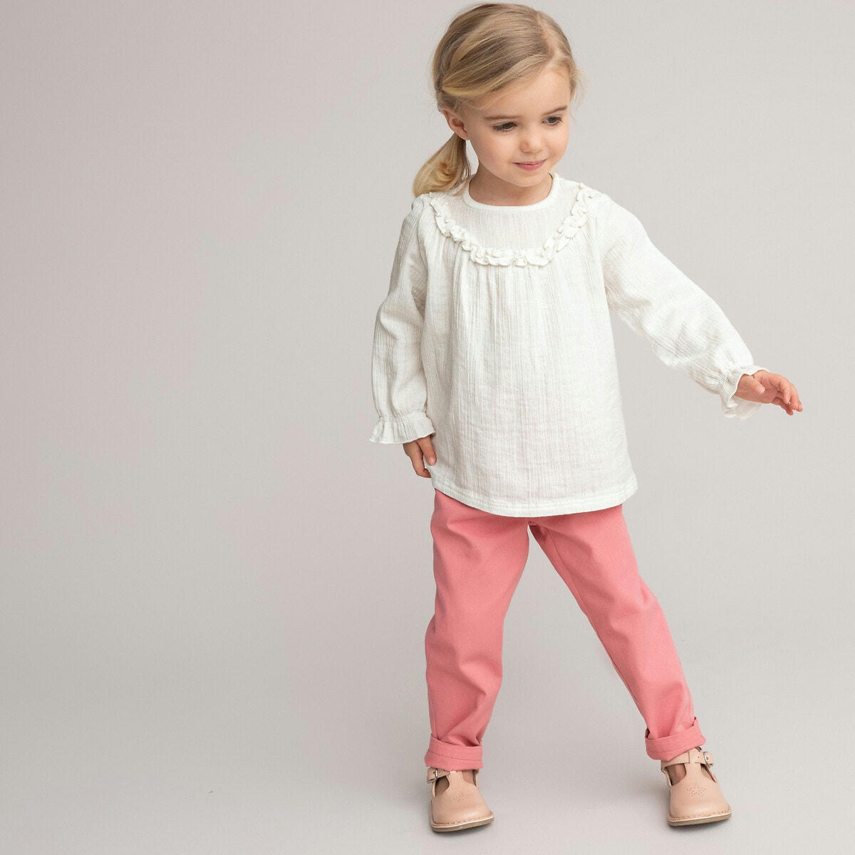 Blouse manches longues gaze de coton