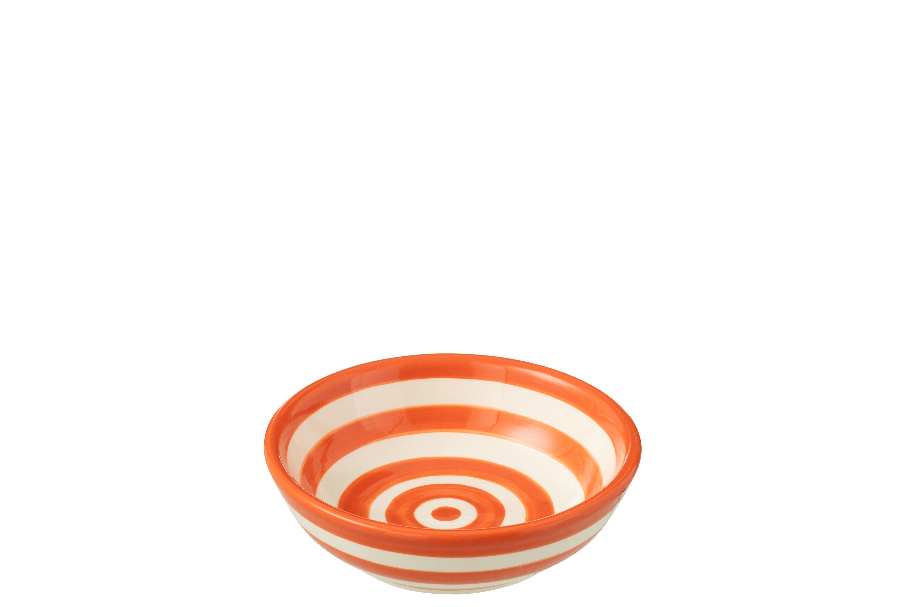 J-Line kom Granada Stripes Low - keramiek - wit oranje - sma