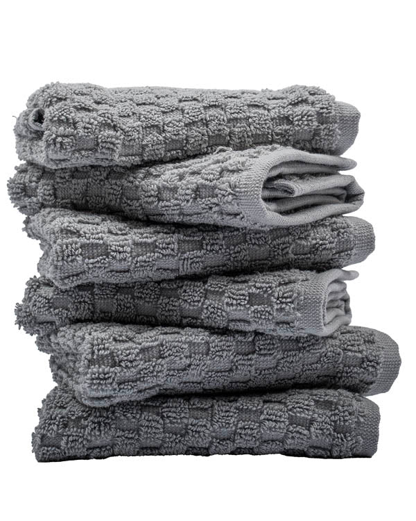 Atom Washcloth Bath Bundle- 6 Pack - Grey