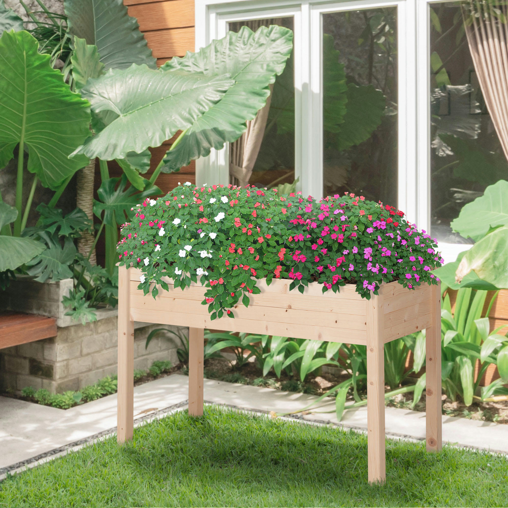 - Jardinière sur pieds potager en bois de sapin