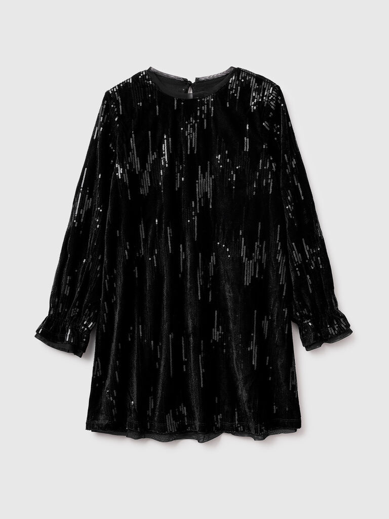 Velvet dress with sequins