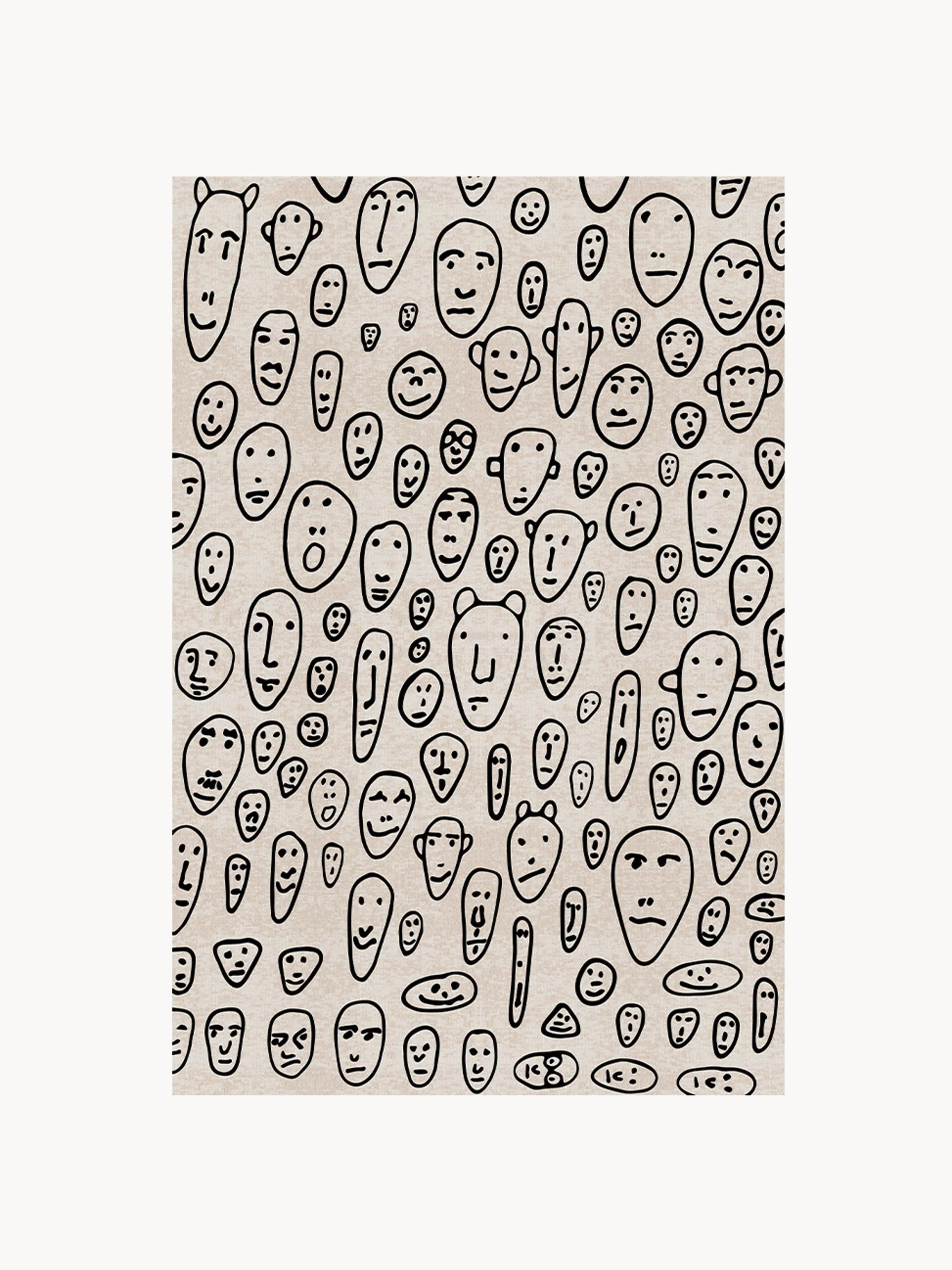 Kurzflor-Teppich Floating Faces
