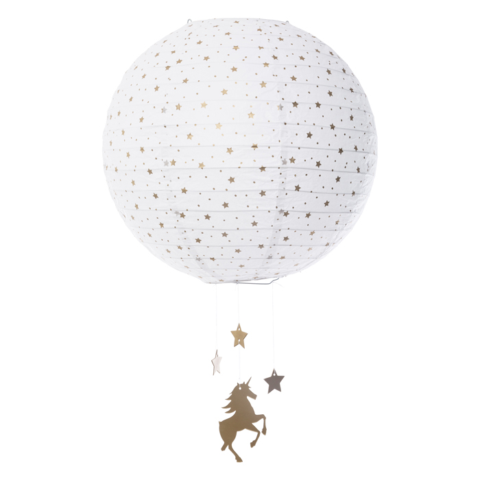 Suspensão papel unicórnio