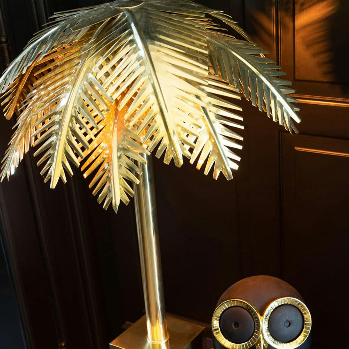 DEMBA - Lampe forme palmier en métal doré