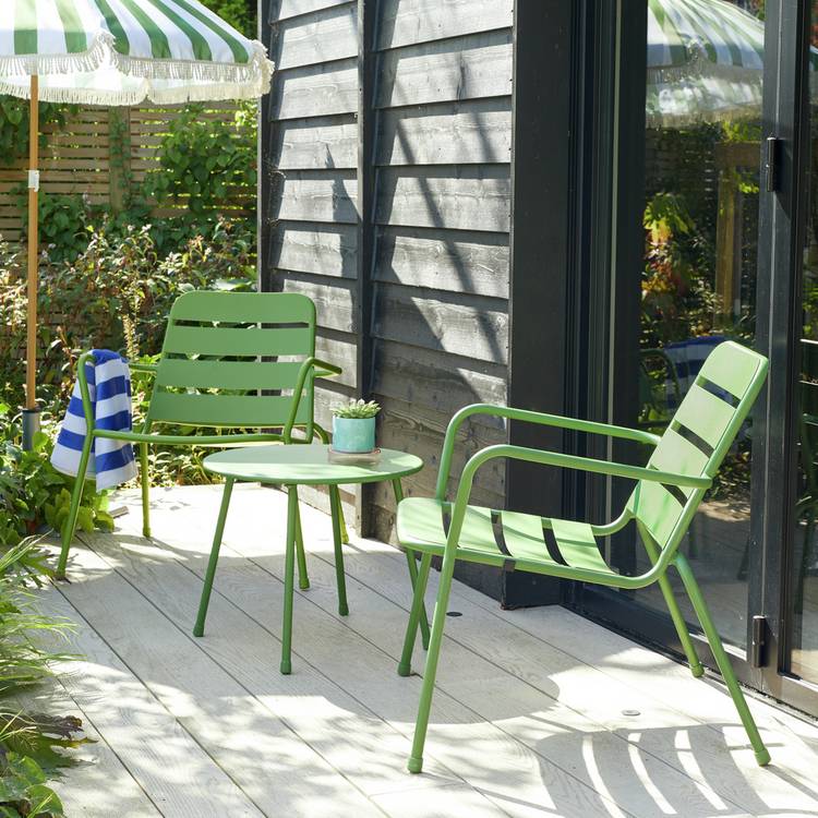 Habitat Annika 2 Seater Metal Garden Bistro Set - Green