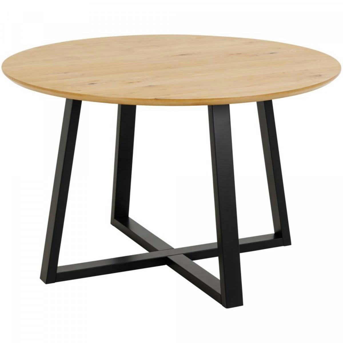 KAYLA - Table à manger design ronde en bois 120cm naturel
