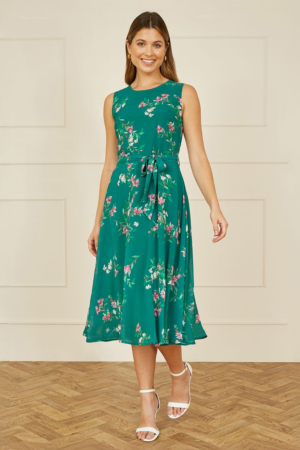 Yumi Floral Print midi Skater Dress
