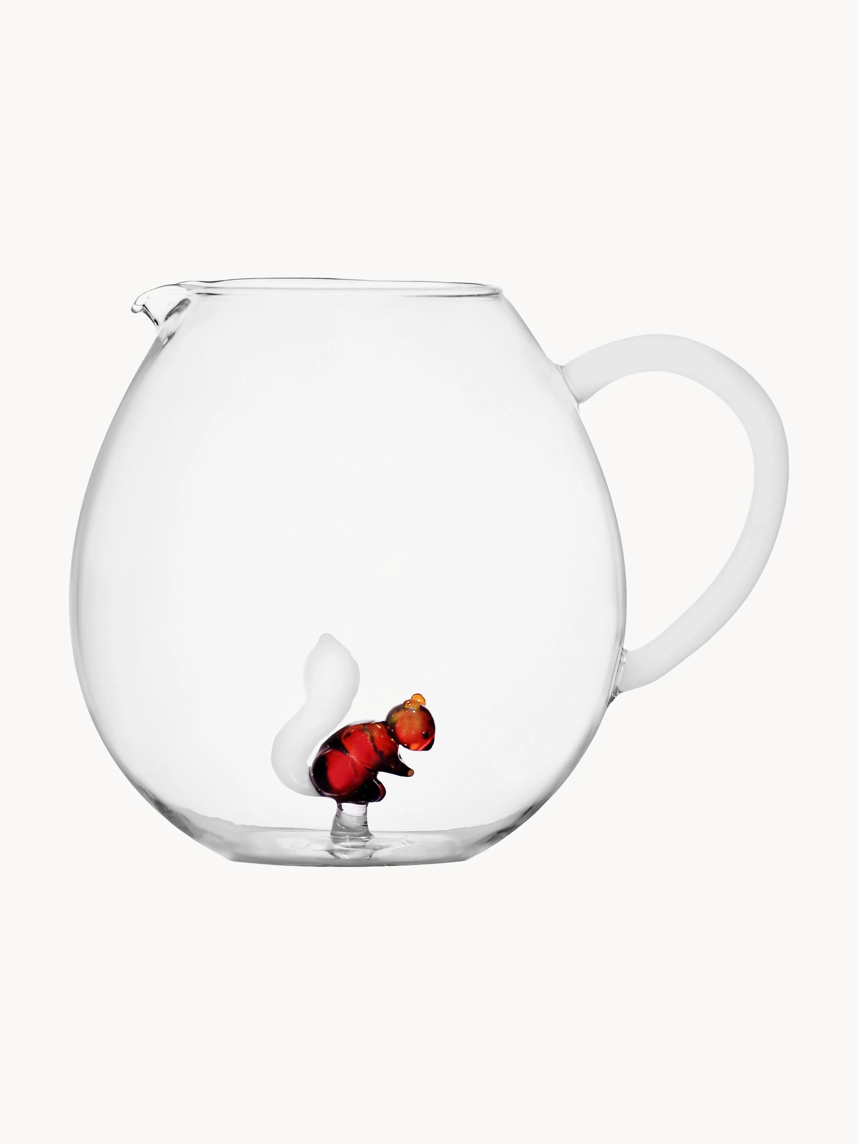 Handgefertigter Krug Animal Farm aus Borosilikatglas, 2.9 L