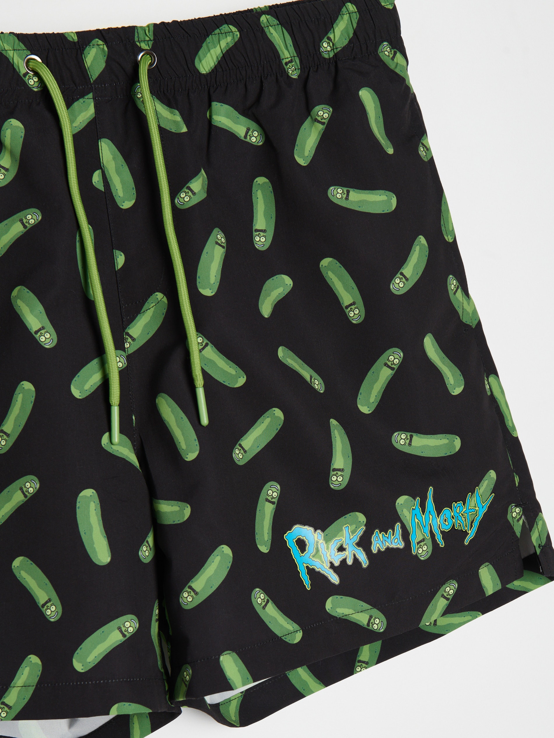 Szorty kąpielowe z napisem Rick and Morty