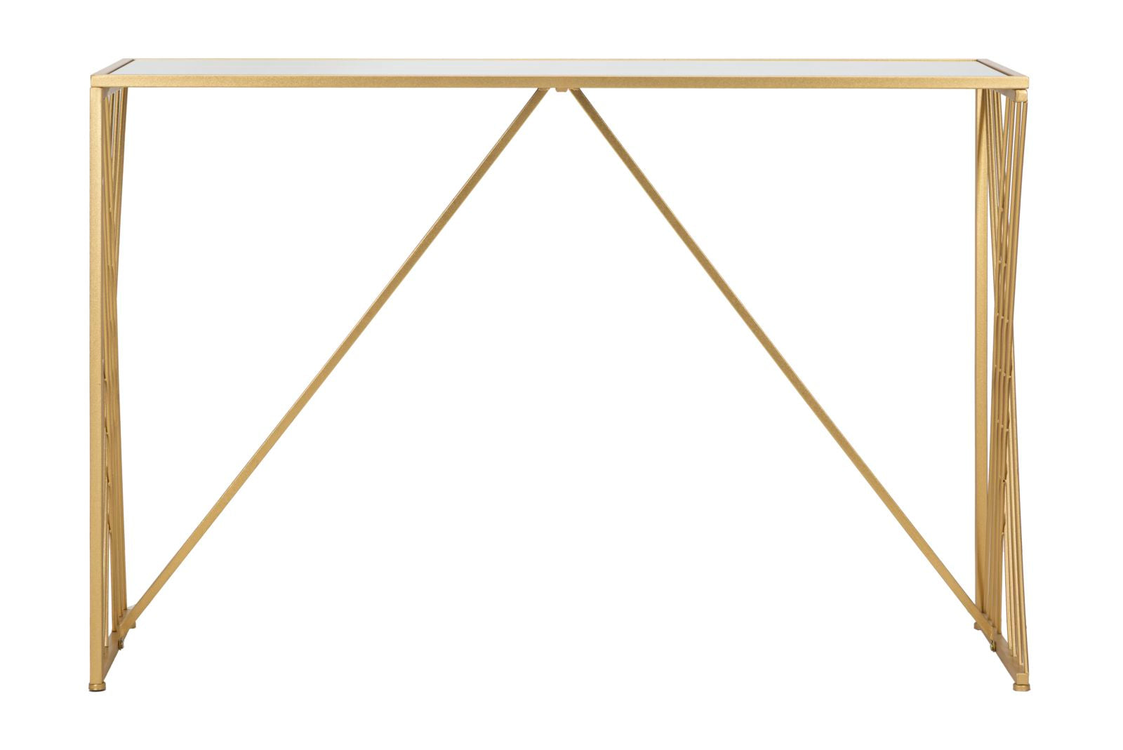 Mauro Ferretti Easy Geometrische console in metalen en gouden spiegel