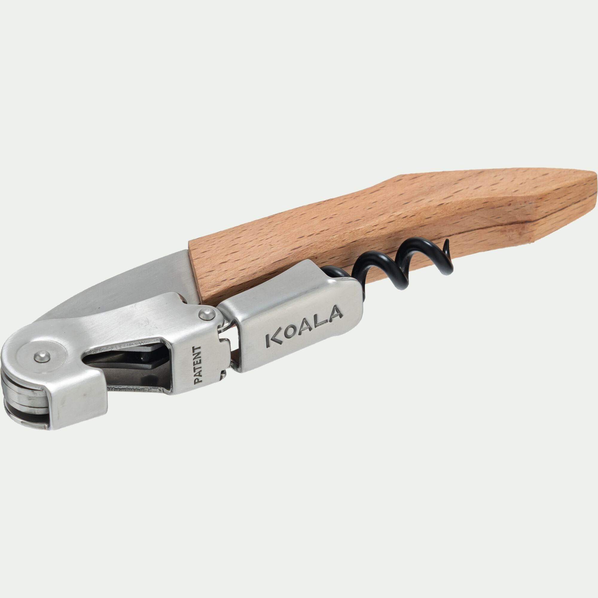 KOALA - Tire-bouchon à double levier en inox - naturel