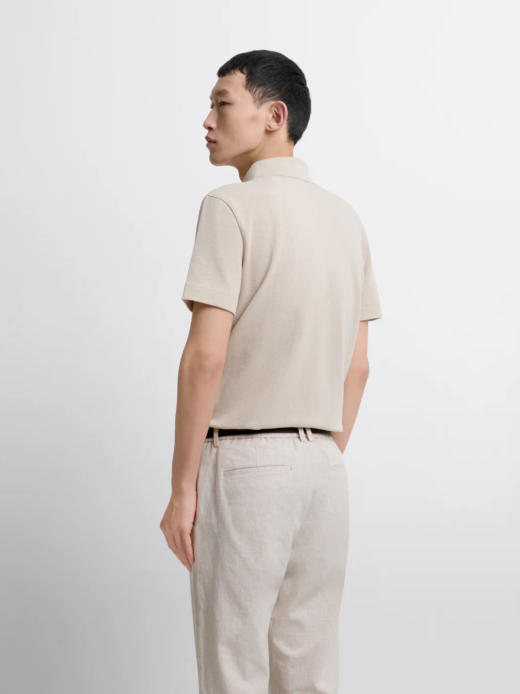 Polo col boutonné en coton