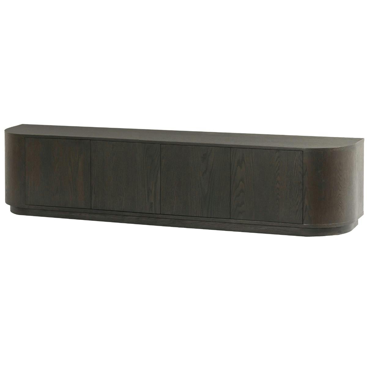 Meuble TV design en chêne brun 4 portes 220 cm LOREN