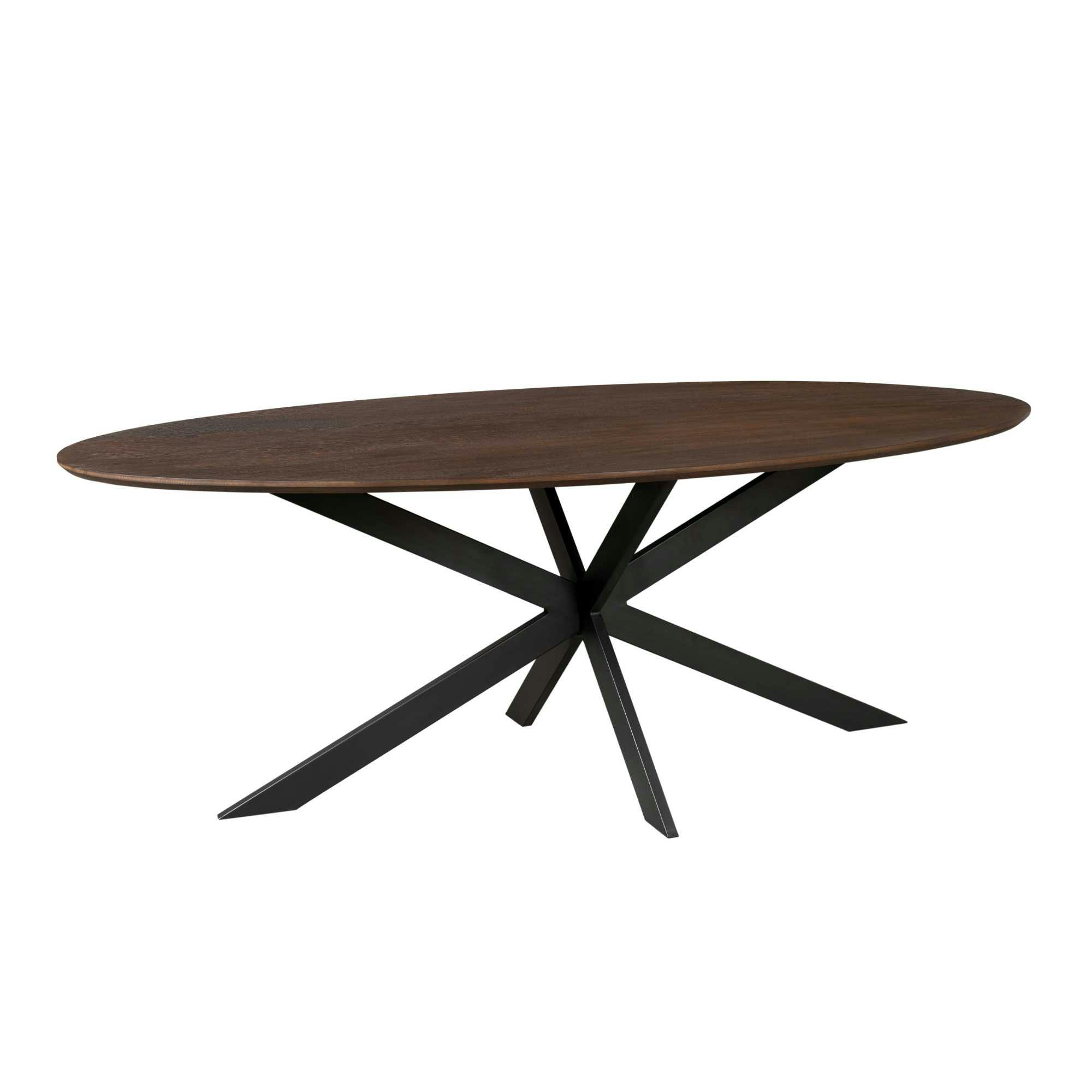 Table à manger ovale bois foncé 210 cm LEXTON