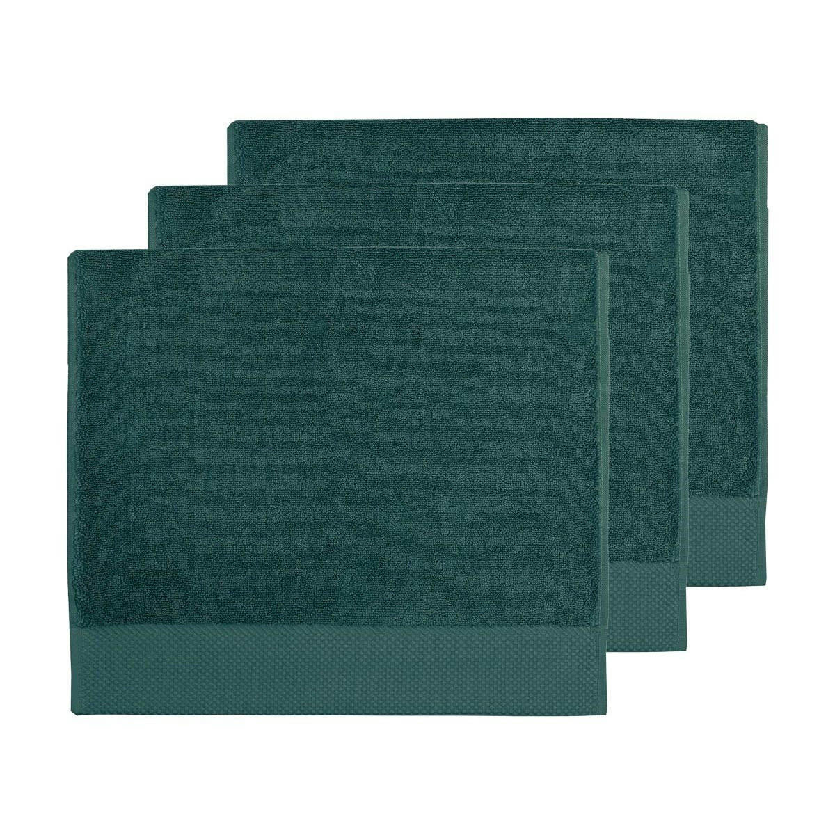 SENSOFT - 3 grandes serviettes d'invité zéro twist 560g petrol 40x60 cm