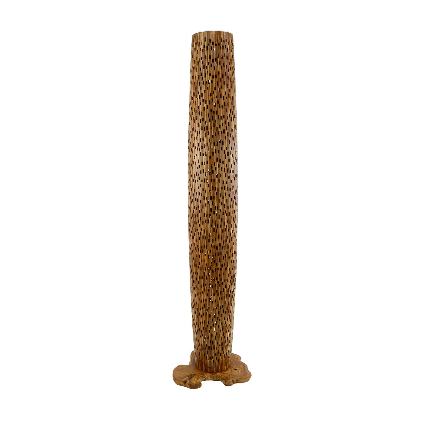 Giga Meubel Vloerlamp Bars - Naturel Teakhout - 4-Lichts - 40x40x184cm