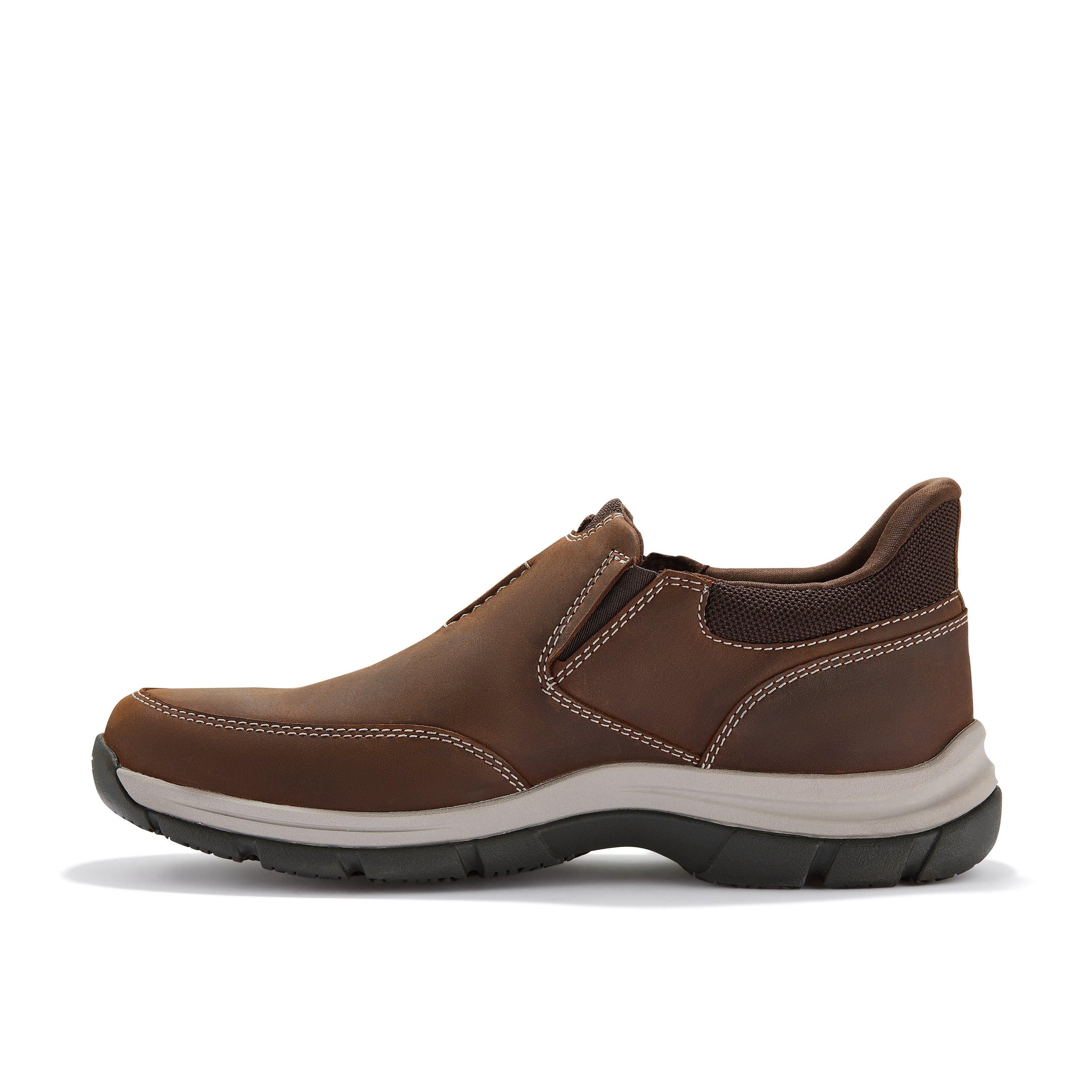 Clarks Spypath Step Beeswax Leather Slip Ons,Walking