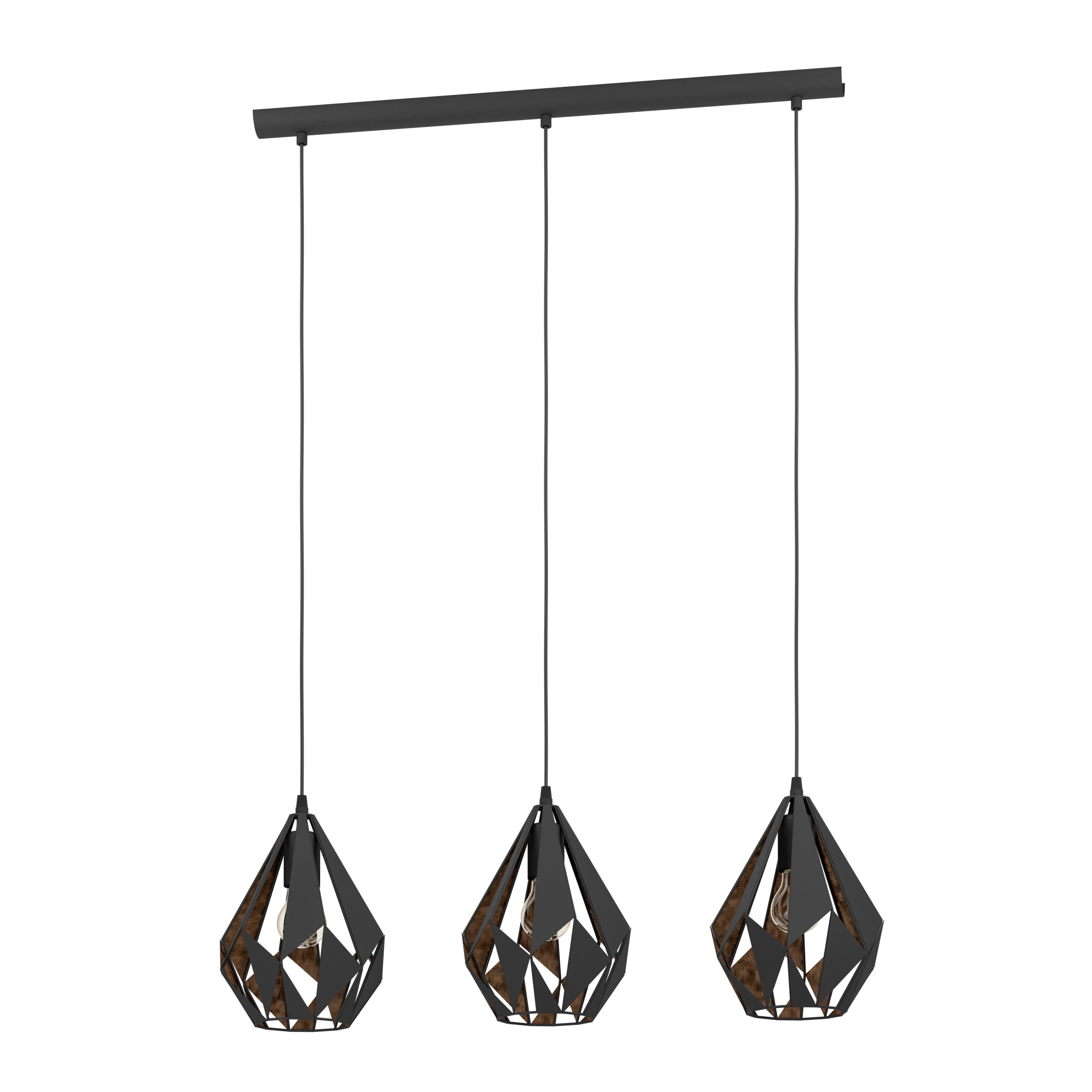 EGLO hanglamp Carlton 1 - e27 - 80,5 cm - zwart/koper