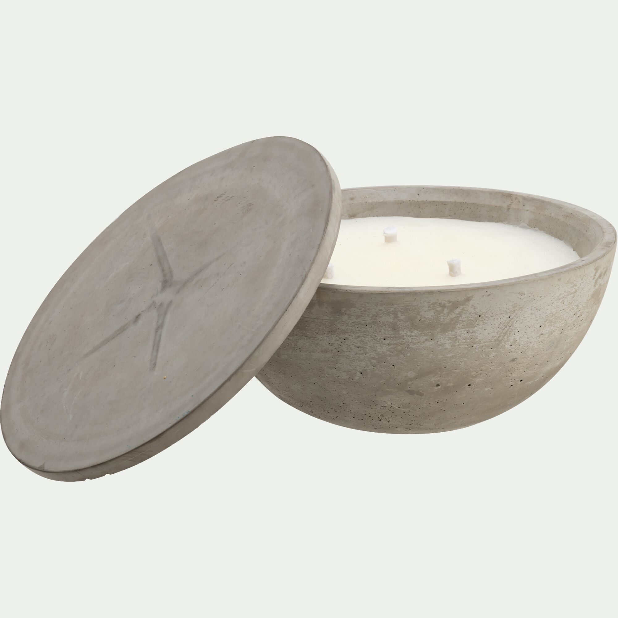 ISAE - Bougie d'extérieur ronde en ciment D27cm - gris