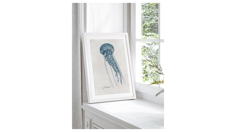 Obraz w ramie Jellyfish In Aegean Color 43x53 cm