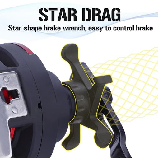 NNEOBA rolling Drum Fishing Reel 28kg Max DragRight Hand Red