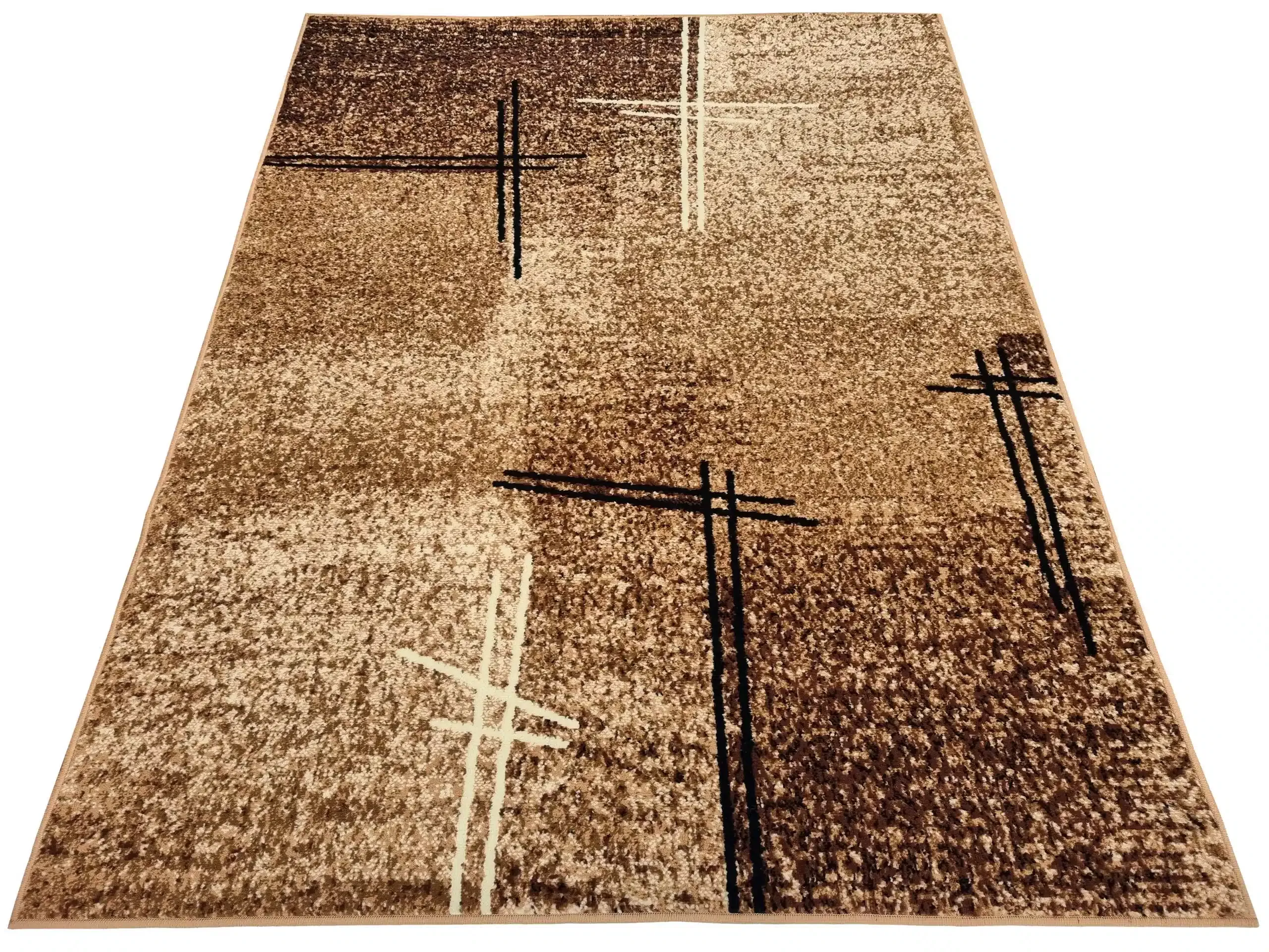Dywan nowoczesny beżowy do salonu pokoju 011 - 70x130 cm - modny solidny