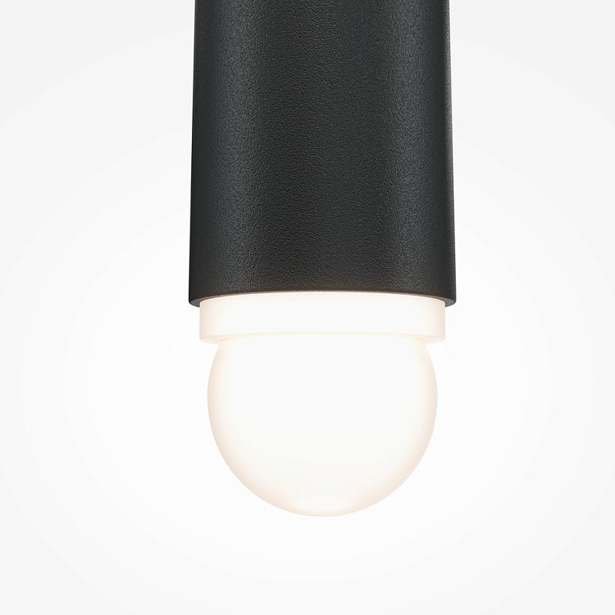 Suspension LED design noire - 1 tige verticale AURORA