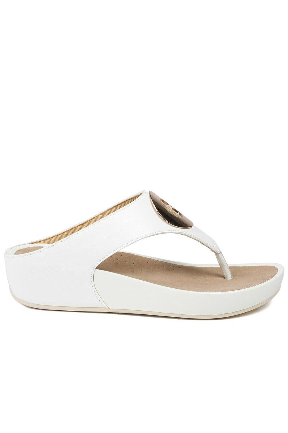 Pavers Wide Fit Toe Post Wedge Sandals