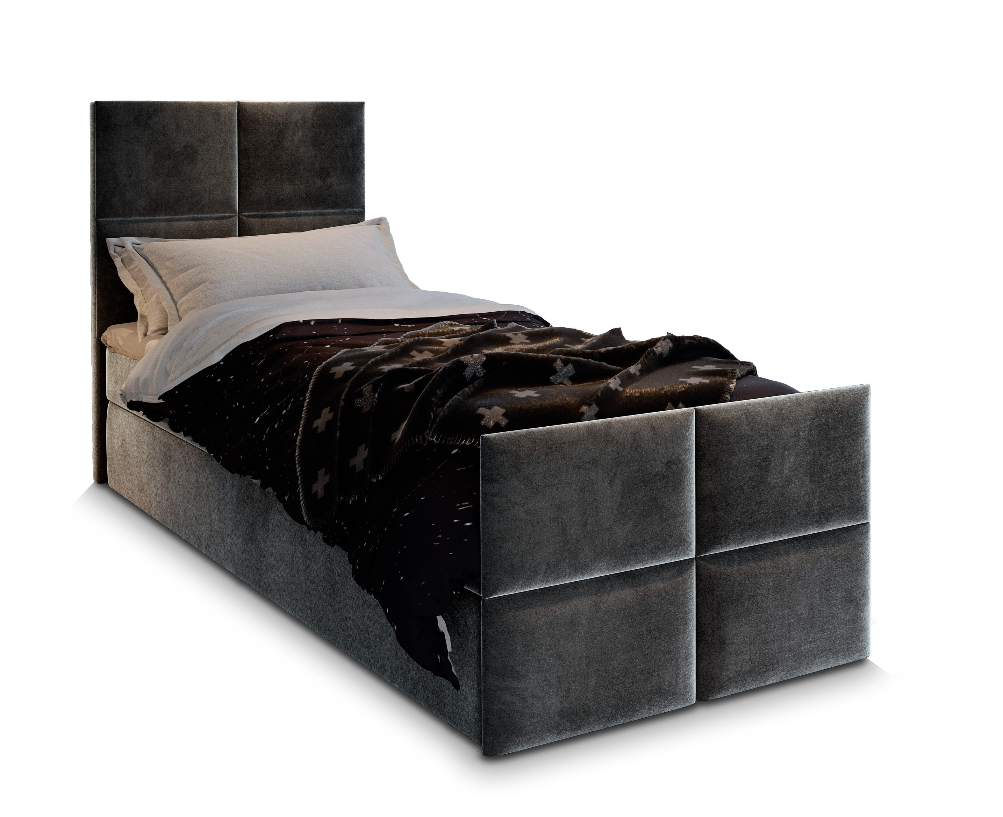Łóżko kontynentalne ARIEL 90 z topperem 90x200 cm