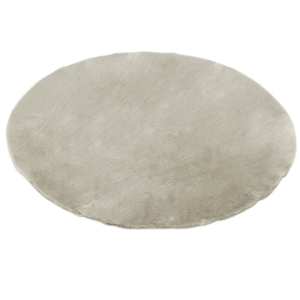 Tapis fausse fourrure marron taupe Ø80cm